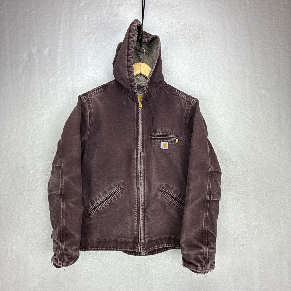 Carhartt Sierra Jacket Sherpa Lined Womens Small WJ141 DWN Deep Wine‎ Purple